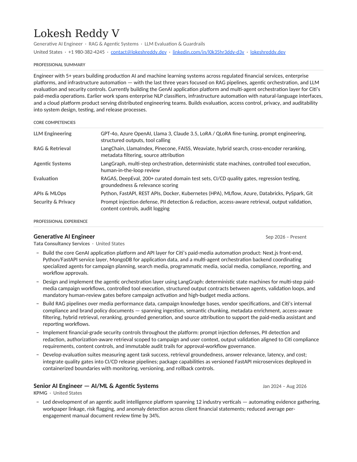 Résumé page 1 of 2